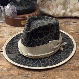 Teressa Foglia 100x Beaver Felt Animal Print Cowboy Hat 7 3/8 59 Nick Fouquet